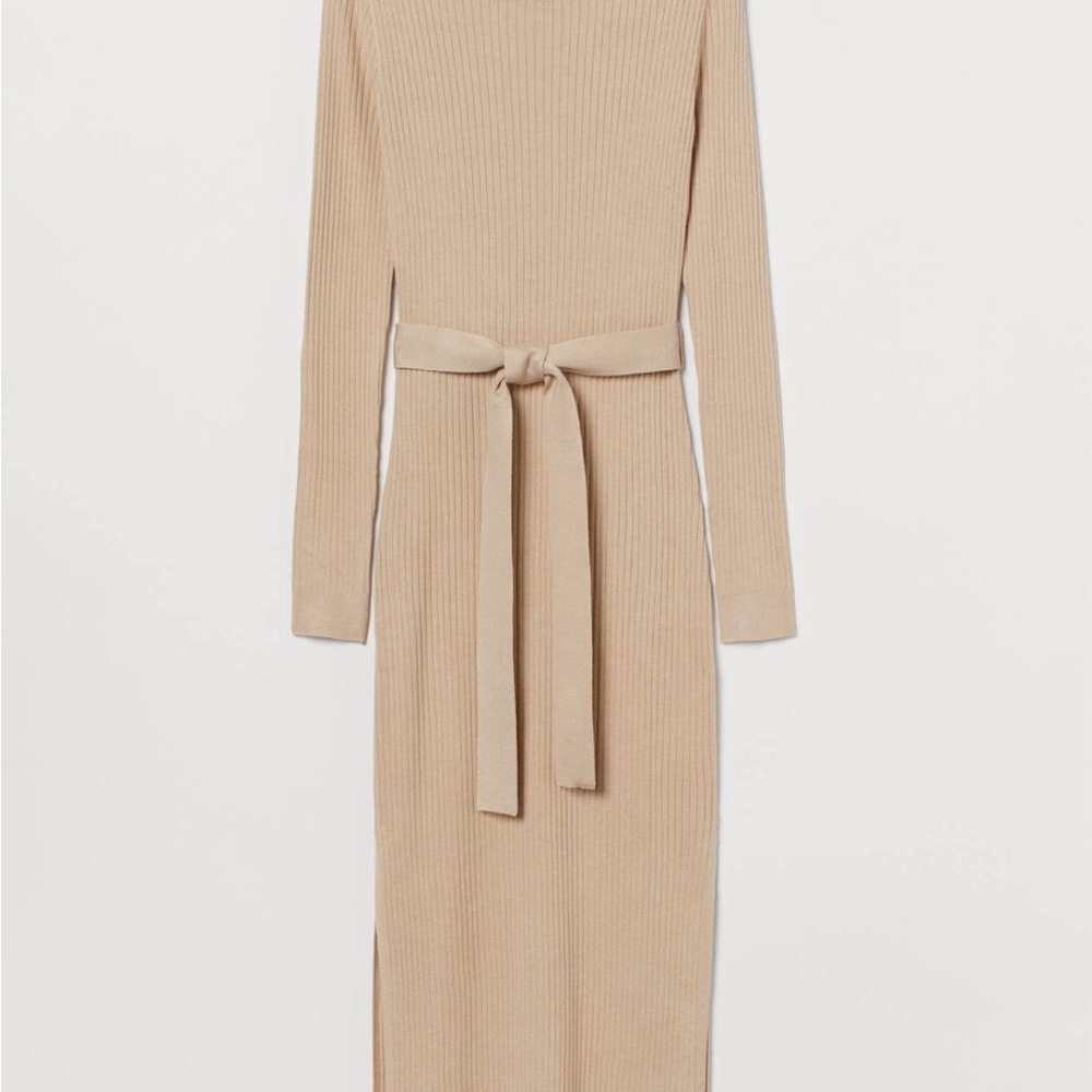 H&M Taupe Ribbed Knit Sweater